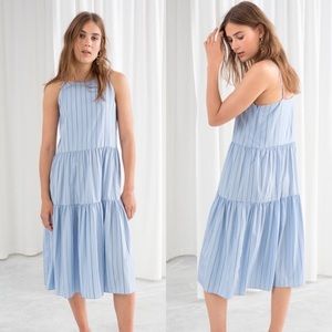 & Other Stories Gathered Pleated Midi Dress